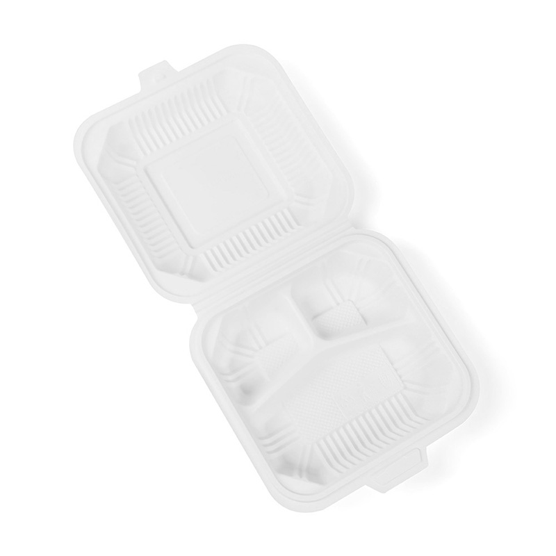 3 Compartment Cornstarch Clamshells