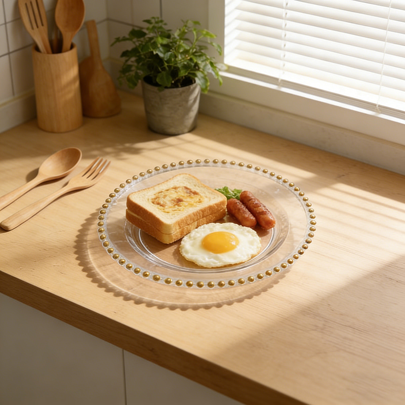 beaded gold rim disposable plates