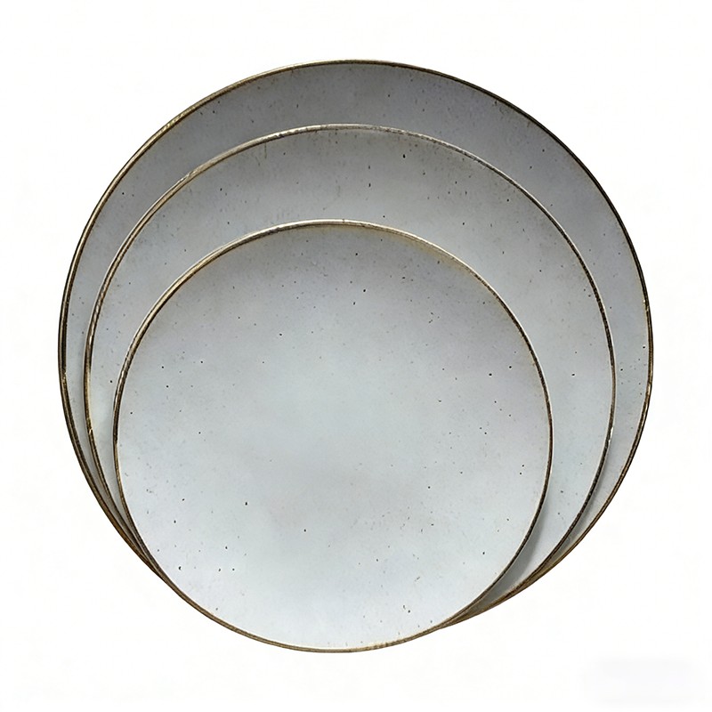 Speckled White Disposable Plastic Marble Plate